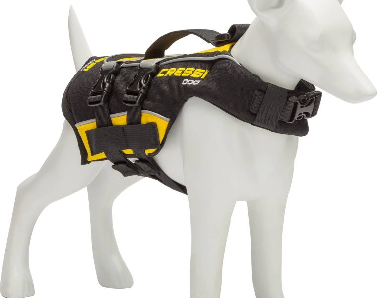 Giubbotto Salvagente Per Cani Cressi Dog Life Jacket - Gilet Di Sicurezza Galleggiante Per Mare, Piscina E Barca, Con Maniglia E Rifiniture Riflettenti